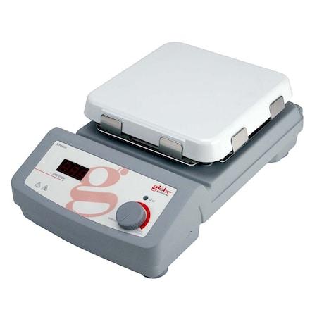 GLOBE SCIENTIFIC Hotplate, Digital, 550C Maximum Temperature, 7 x 7 inch glass ceramic  top plate, 100-120v, 50-60Hz GHS-550H